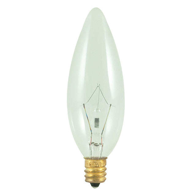 490025 - Torpedo B10 Candelabra Light Bulb - 25 Watt - 50 Pack