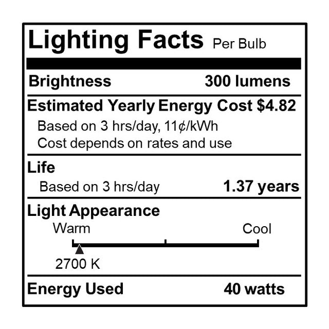 340040 - Globe G30 Frosted Medium Base Light Bulb - 40 Watt - 12 Pack