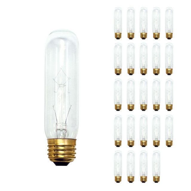 704160 - Tubular T10 Showcase, Aquarium Clear Light Bulb - 60 Watt - 25 Pack