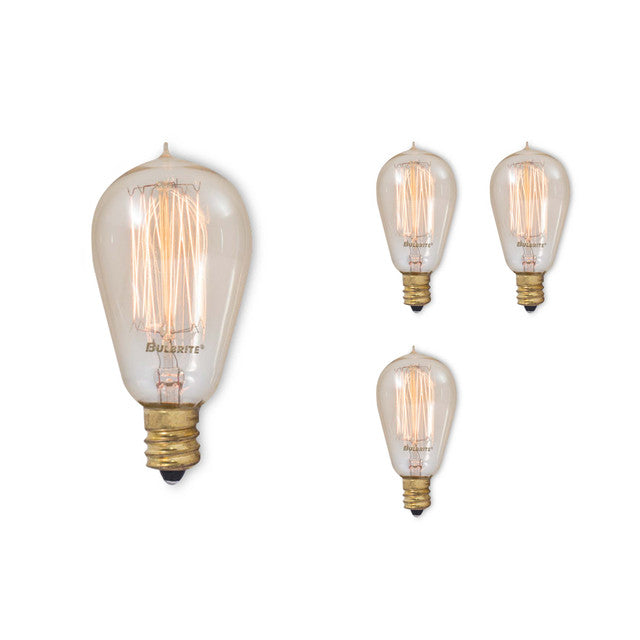 132510 - Nostalgic Thread Candelabra ST15 Light Bulb - 25 Watt - 4 Pack