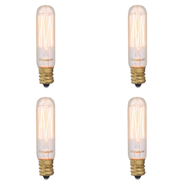 132506 - Nostalgic Thread Candelabra T6 Light Bulb - 25 Watt - 4 Pack