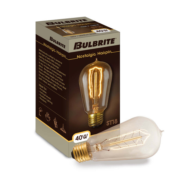 134018 - Nostalgic Hairpin ST18 Light Bulb - 40 Watt - 4 Pack