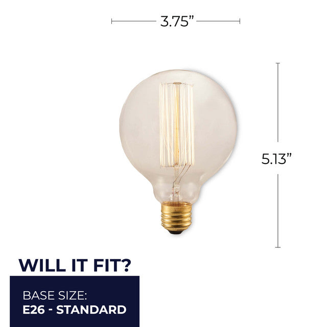 342040 - Nostalgic Globe G30 Light Bulb - 40 Watt - 4 Pack