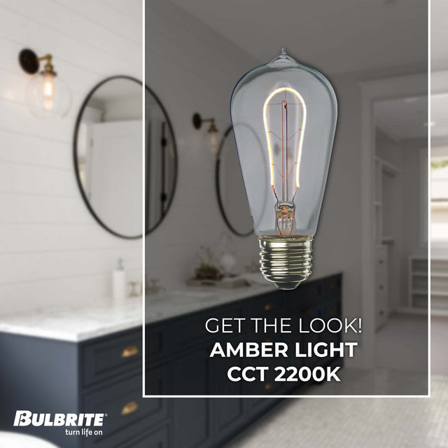 776513 - Filaments Curved ST18 LED Light Bulb - 4 Watt - 2200K - 2 Pack