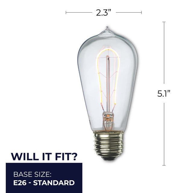 776513 - Filaments Curved ST18 LED Light Bulb - 4 Watt - 2200K - 2 Pack