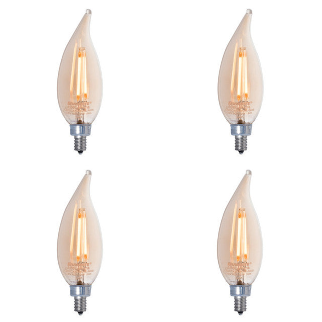 776903 - Filaments Dimmable CA10 LED Light Bulb - 2.5 Watt - 2100K - 4 Pack