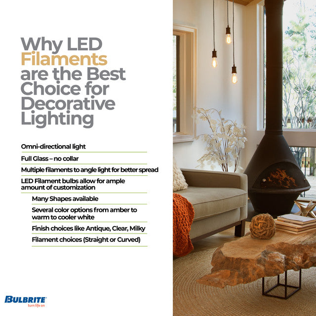 776906 - Filaments Dimmable G16 LED Light Bulb - 2.5 Watt - 2100K - 3 Pack