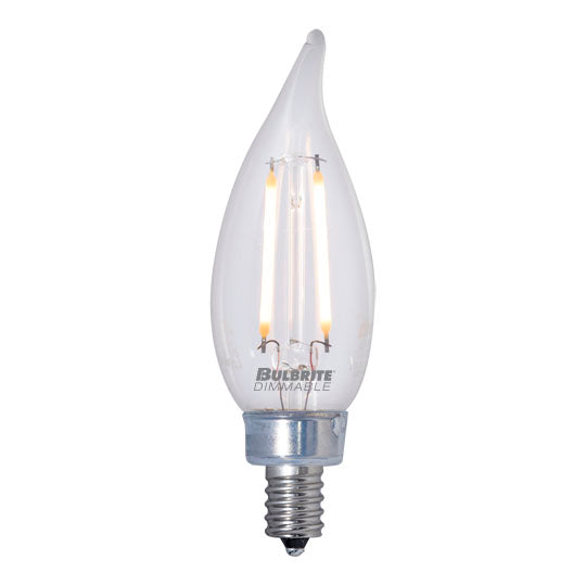 776858 - Filaments Dimmable Bent Tip CA10 LED Light Bulb - 2.5 Watt - 2700K - 4 Pack