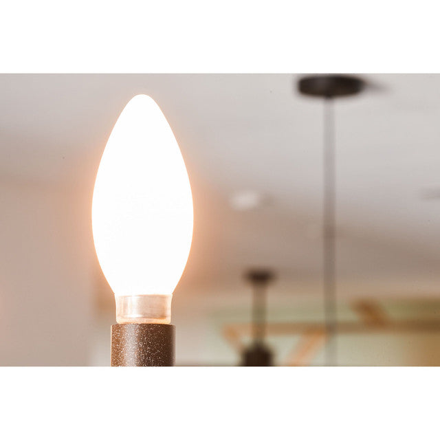 776860 - Filaments Dimmable Bent Tip CA10 Milky LED Light Bulb - 3.6 Watt - 2700K - 4 Pack