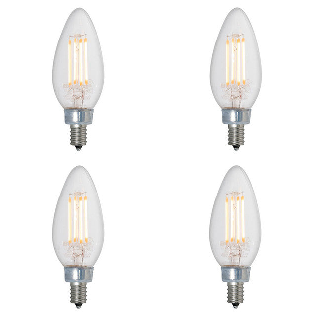 776763 - Filaments Dimmable B11 LED Light Bulb - 4.5 Watt - 3000K - 4 Pack