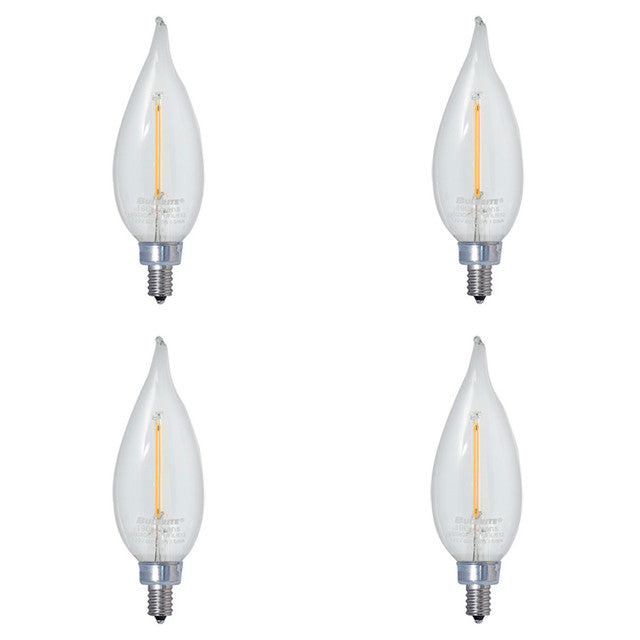 776864 - Filaments Dimmable Bent Tip CA10 LED Light Bulb - 4.5 Watt - 3000K - 4 Pack