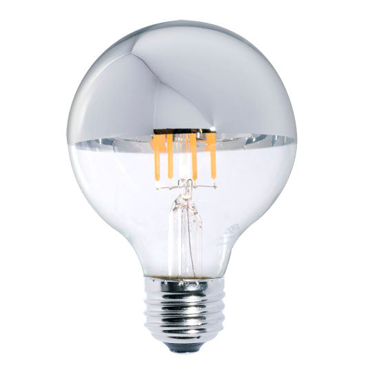776870 - Filaments Half Mirror G25 LED Light Bulb - 5 Watt - 2700K - 2 Pack