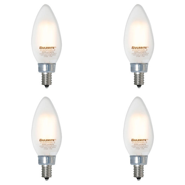 776772 - Filaments Dimmable B11 Milky LED Light Bulb - 3.6 Watt - 2700K - 4 Pack