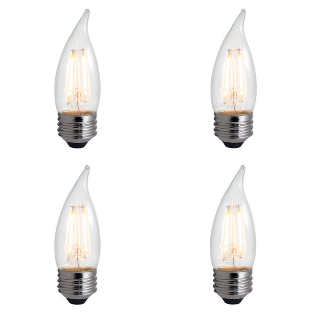 776875 - Filaments Dimmable Bent Tip Medium Base CA10 LED Light Bulb - 4.5 Watt - 2700K - 4 Pack