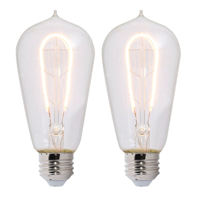 776510 - Filaments Curved ST18 LED Light Bulb - 2 Watt - 2200K - 2 Pack