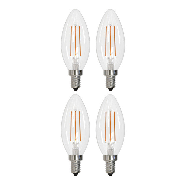 776626 - Filaments Dimmable B11 LED Light Bulb - 5 Watt - 2700K - 4 Pack