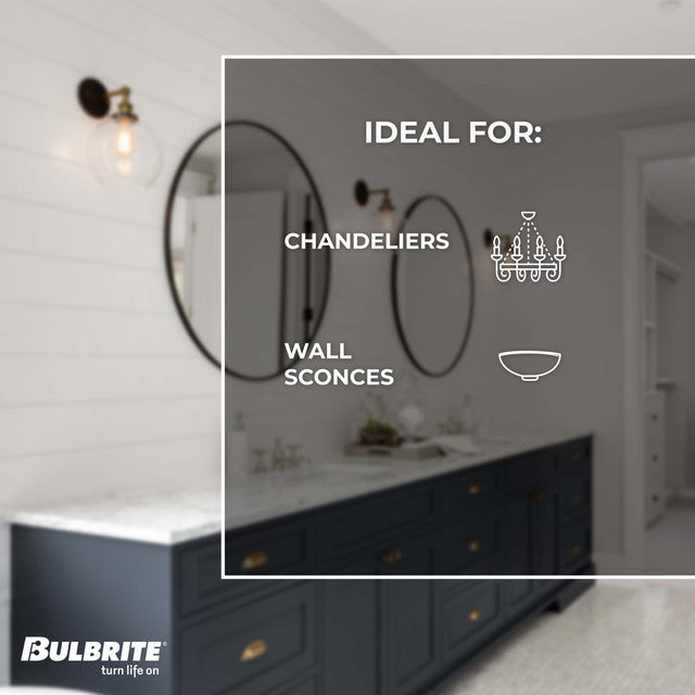 776627 - Filaments Dimmable B11 LED Light Bulb - 5 Watt - 3000K - 4 Pack