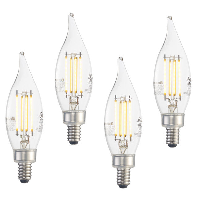 776628 - Filaments Dimmable Bent Tip CA10 LED Light Bulb - 5 Watt - 2700K - 4 Pack