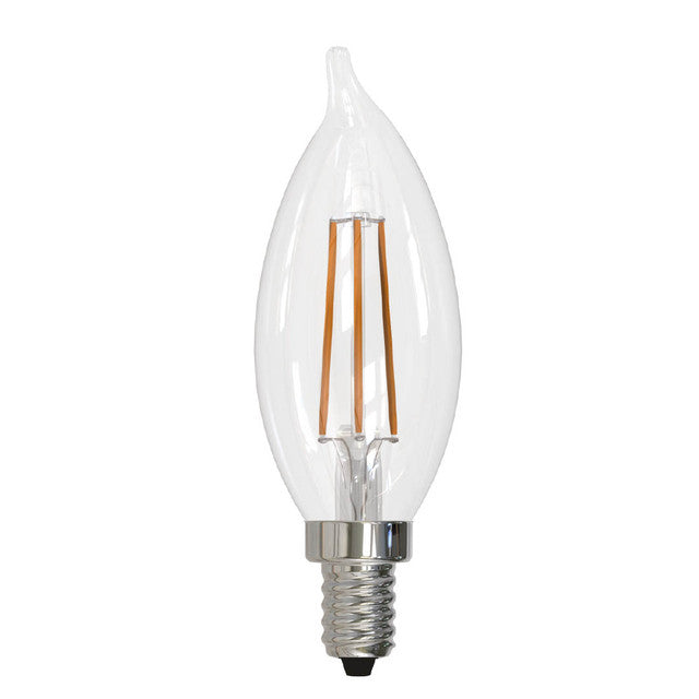 776629 - Filaments Dimmable Bent Tip CA10 LED Light Bulb - 5 Watt - 3000K - 4 Pack