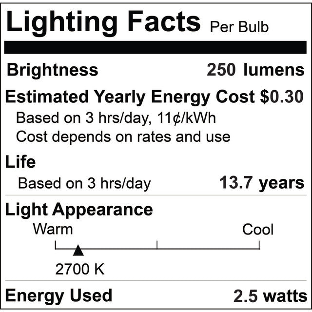 776763 - Filaments Dimmable B11 LED Light Bulb - 4 Watt - 3000K - 4 Pack