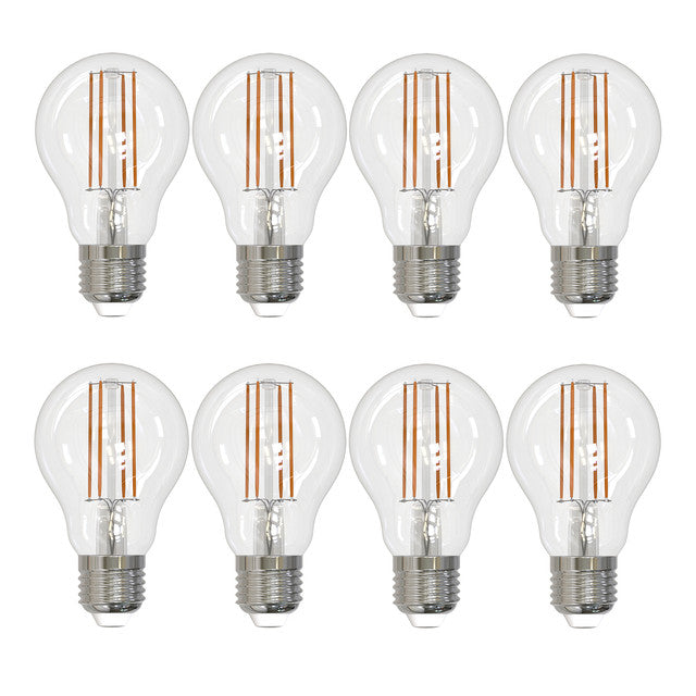 776689 - Filaments Dimmable A19 LED Light Bulb - 7 Watt - 3000K - 8 Pack