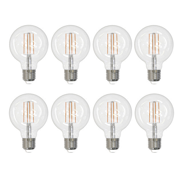 776694 - Filaments Dimmable G25 LED Light Bulb - 7 Watt - 2700K - 8 Pack