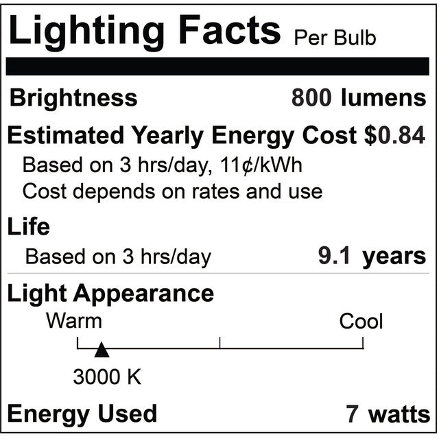 776695 - Filaments Dimmable G25 LED Light Bulb - 7 Watt - 3000K - 8 Pack