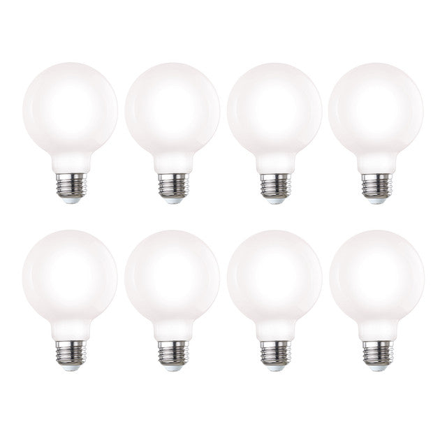 776697 - Filaments Dimmable G25 Milky LED Light Bulb - 7 Watt - 3000K - 8 Pack