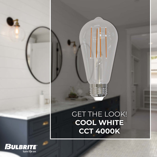 776631 - Edisont Style Filaments Dimmable ST18 LED Light Bulb - 7 Watt - 4000K - 8 Pack