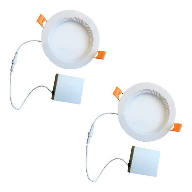773271 - 8" Junction Box Mounted Recessed LED Ceiling Light - 18 Watt - 3000K - 2 Pack