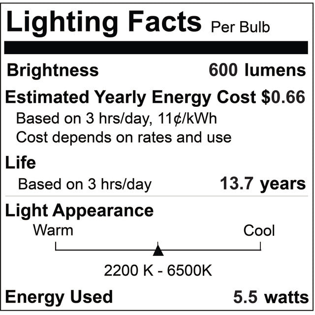 291120 - Wi-Fi Smart Tunable White ST18 LED Light Bulb - 5.5 Watt - 2200K-6500K - 2 Pack