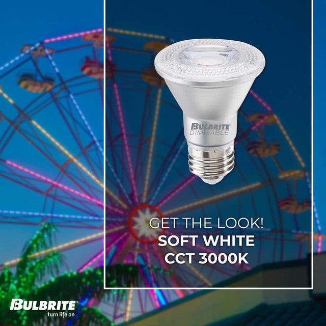 772755 - Dimmable Wet Rated PAR20 LED Narrow Flood Light Bulb - 7 Watt - 3000K - 6 Pack