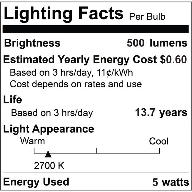 776887 - Filaments Dimmable B11 Milky LED Light Bulb - 5 Watt - 2700K - 4 Pack