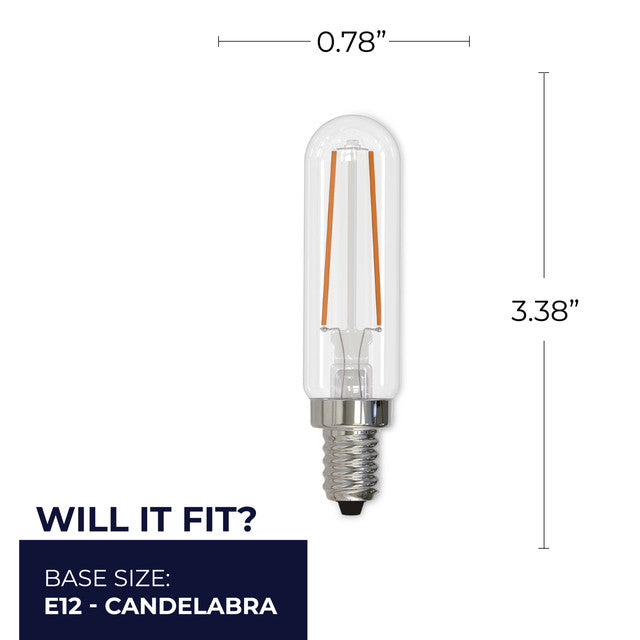 776891 - Filaments Dimmable T6 LED Candelabra Light Bulb - 2.5 Watt - 3000K - 4 Pack