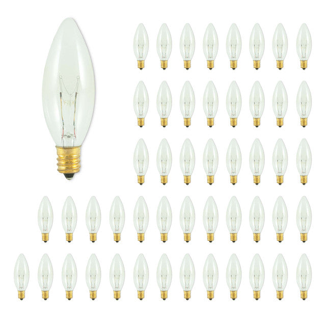 490115 - Torpedo B8 Candelabra Light Bulb - 15 Watt - 50 Pack