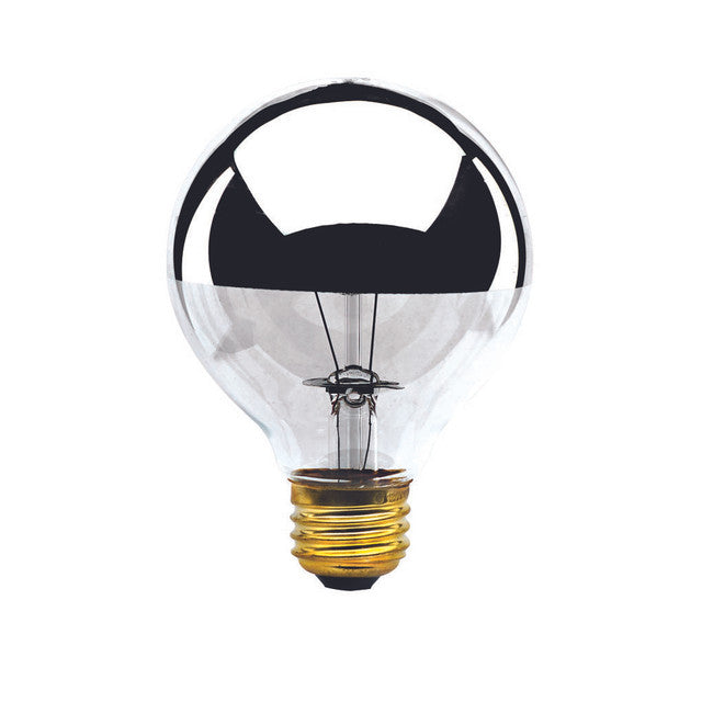 712331 - Globe G25 Half Mirror Light Bulb - 100 Watt - 6 Pack