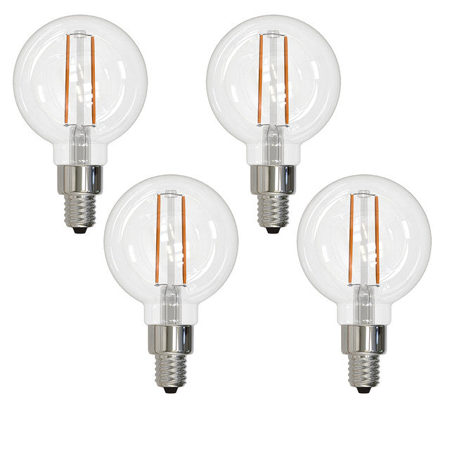 776706 - Filaments Dimmable G16 Candelabra Base LED Light Bulb - 2.5 Watt - 2700K - 4 Pack