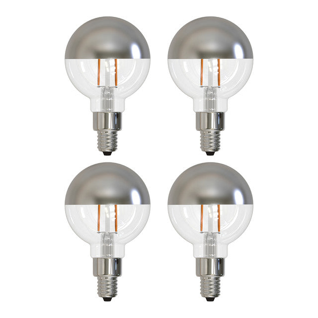776771 - Filaments Half Mirror G16 LED Light Bulb - 2.5 Watt - 2700K - 4 Pack