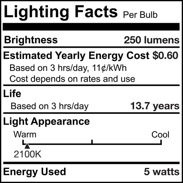 776713 - Filaments Dimmable T9 LED Light Bulb - 5 Watt - 2100K - 4 Pack
