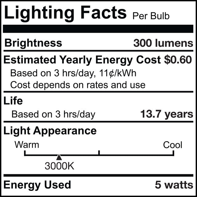 776715 - Filaments Dimmable Tubular T9 LED Light Bulb - 5 Watt - 3000K - 4 Pack