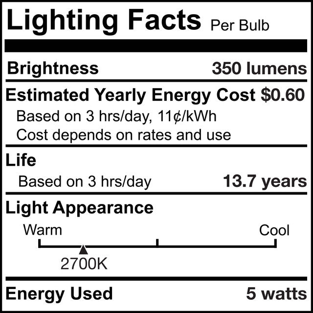 776765 - Filaments Dimmable Tubular T9L LED Light Bulb - 5 Watt - 2700K - 4 Pack