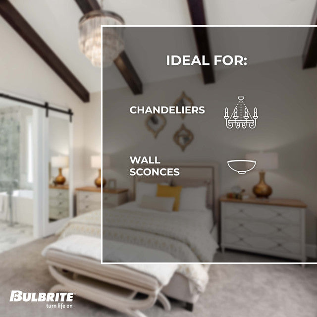 776723 - Filaments Dimmable T8 Candelabra LED Light Bulb - 4.5 Watt - 2700K - 4 Pack