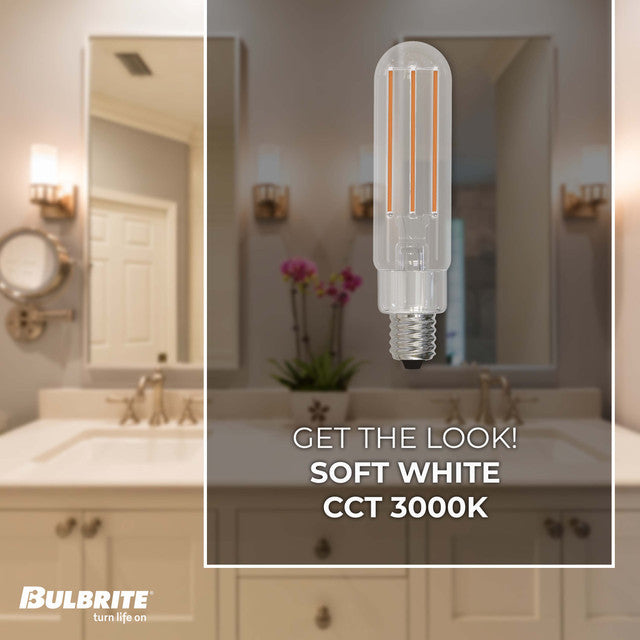 776791 - Filaments Dimmable T6 Candelabra LED Light Bulb - 4.5 Watt - 3000K - 4 Pack