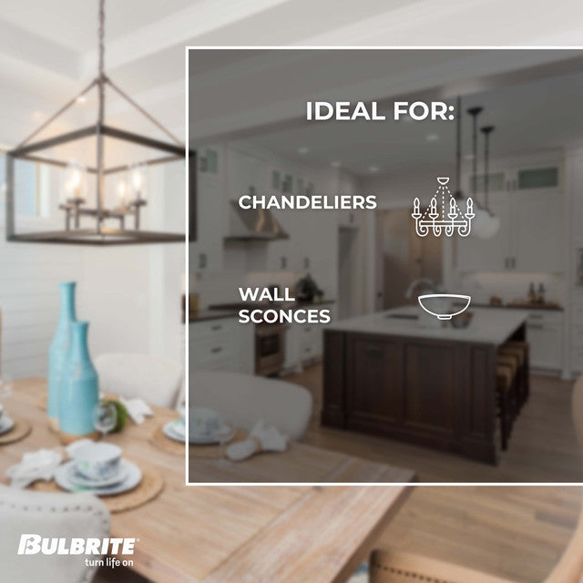 776791 - Filaments Dimmable T6 Candelabra LED Light Bulb - 4.5 Watt - 3000K - 4 Pack