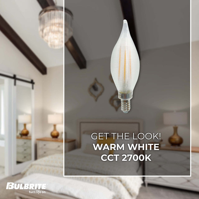 776590 - Filaments Dimmable C11 LED Light Bulb - 4 Watt - 2700K - 4 Pack