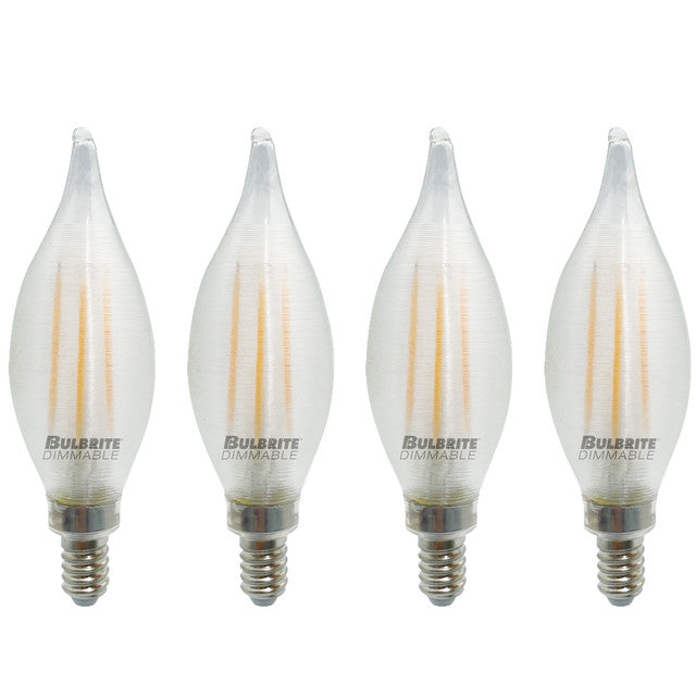 776590 - Filaments Dimmable C11 LED Light Bulb - 4 Watt - 2700K - 4 Pack