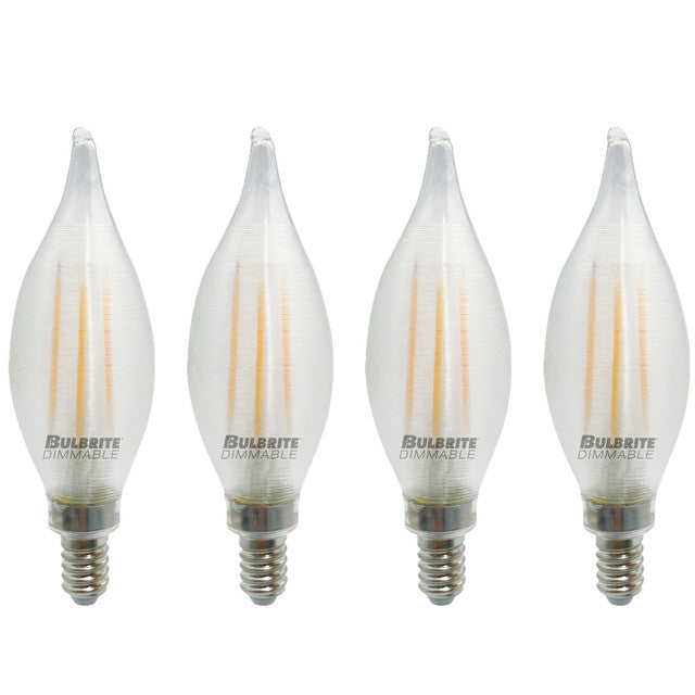 776590 - Filaments Dimmable C11 LED Light Bulb - 4 Watt - 2700K - 4 Pack
