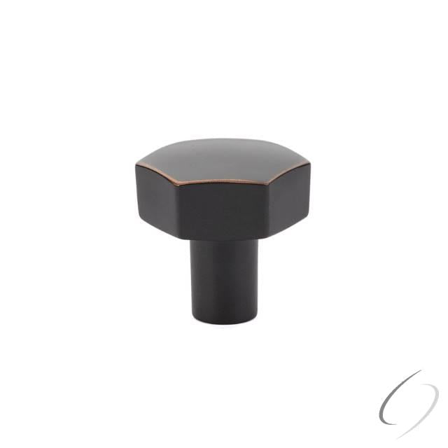 86457US10B 1-1/8" Mod Hex Cabinet Knob Oil Rubbed Bronze Finish