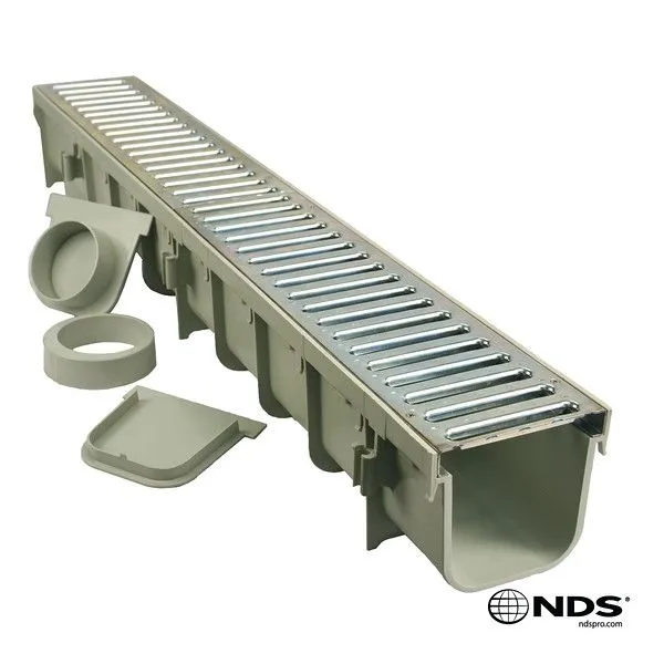 864GMTL - 5" Pro Series Channel Drain Kit with Metal Grate