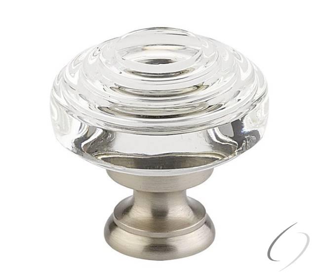 86564US15 Deco 1-5/8" Crystal Cabinet Knob Satin Nickel Finish